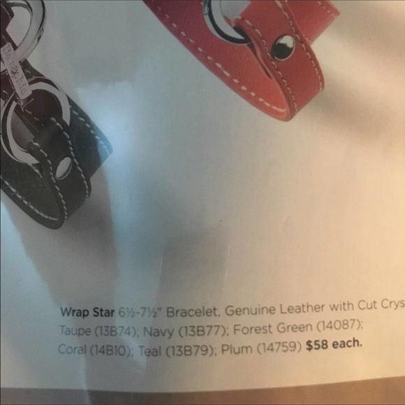 New Lia Sophia Bracelet Wrap Star Navy Blue leather double wrap w/ silver clasp - Picture 8 of 9